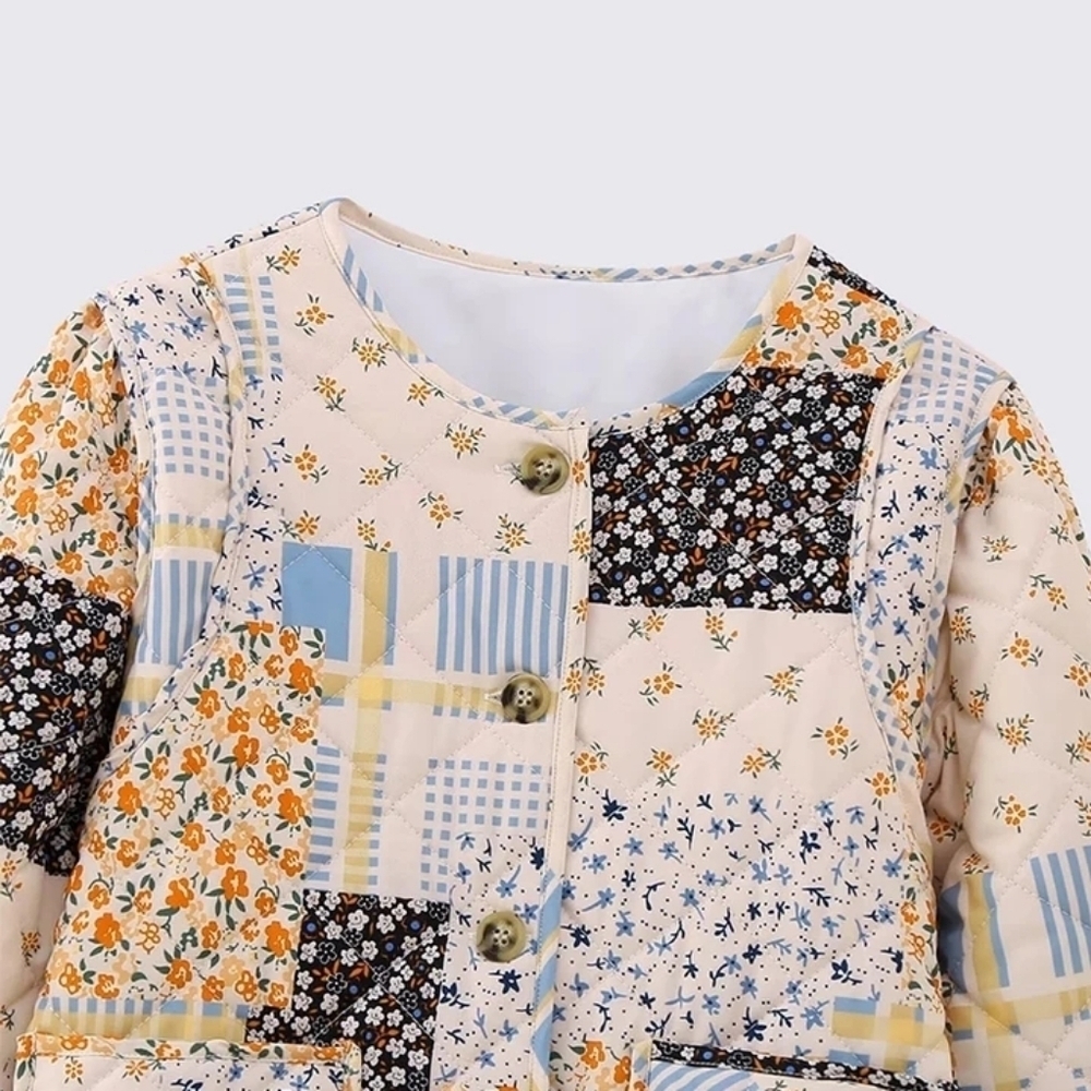 Chic Patchwork Flower Streetwear Jacket Women Fashion - Picture 3 of 5